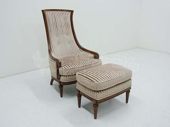 ’13.11.14 ドレクセル ヘリテイジ / DREXEL HERITAGE　Upholstery アップホルスタリー ハイバックチェア＆オットマン マホガニー
