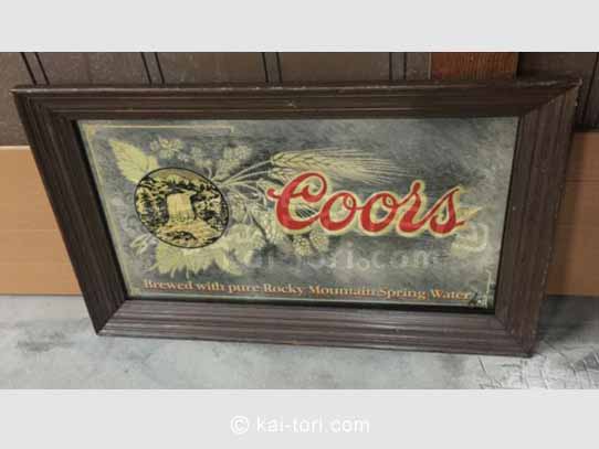 買取金額　1,000円　ビンテージ【Coors/クアーズ】鏡 パブミラー BEER/ ビール