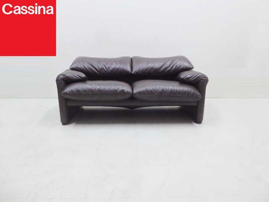 買取金額 250,000円 ■Cassina カッシーナ■675 MARALUNGA マラルンガ 2P 本革レザー 2人掛けソファ FXランク革 ヴィコ マジストレッティ