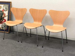 買取金額 一脚 10,000円 ■Fritz Hansen/フリッツハンセン■セブンチェア 3脚セット ナチュラルビーチ