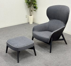 買取金額 70,000円 ■arflex/アルフレックス■GIULIO/ジュリオ ラウンジチェア オットマン付き ファブリック＆レザー