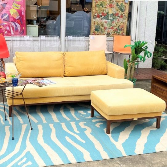 買取金額 32,000円 JOURNAL STANDARD FURNITURE/ジャーナルスタンダードファニチャー JFK SOFA ソファ コーデュロイ 2P オットマン付き