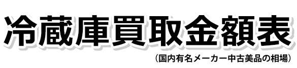 冷蔵庫買取金額表