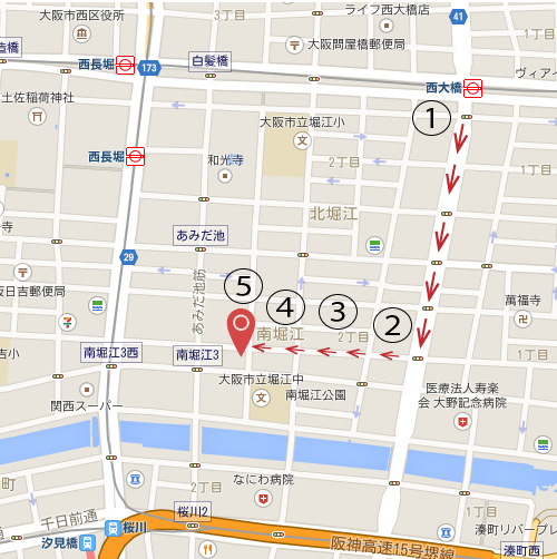 大阪店の地図