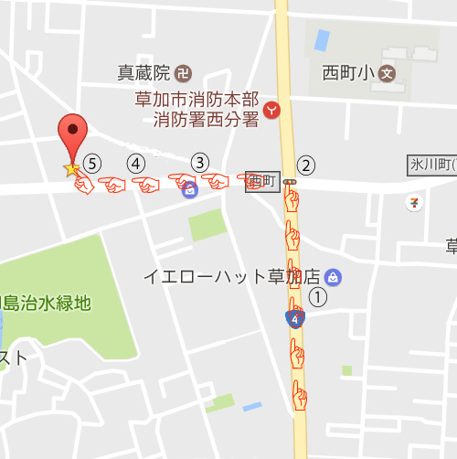 草加店の地図